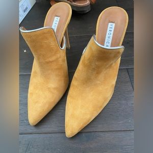 Veronica Beard Mustard / Yellow Suede Mules